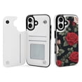 thumbnail image 1 of Compatible with iPhone 11 12 13 mini 14 15 16 Pro Max Plus Wallet Case with Card Holder, PU Leather Kickstand Card Slots Case ( Red Rose, iPhone 11 Pro Max), 1 of 7