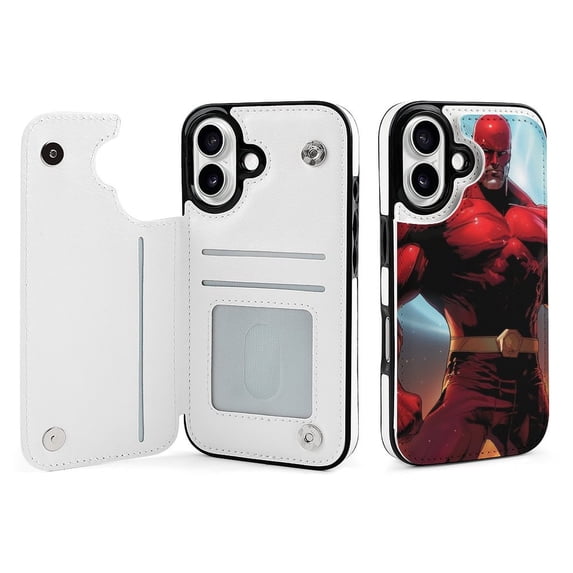 Compatible with iPhone 11 12 13 mini 14 15 16 Pro Max Plus Wallet Case with Card Holder, PU Leather Kickstand Card Slots Case ( Scarlet Hero, iPhone 13 mini)