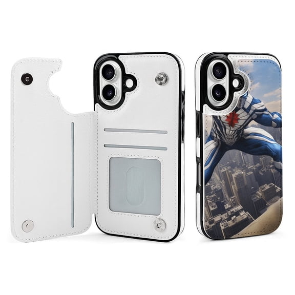 Compatible with iPhone 11 12 13 mini 14 15 16 Pro Max Plus Wallet Case with Card Holder, PU Leather Kickstand Card Slots Case ( The Last Hero, iPhone 16 Pro)