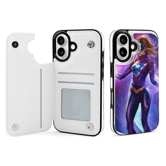 Compatible with iPhone 11 12 13 mini 14 15 16 Pro Max Plus Wallet Case with Card Holder, PU Leather Kickstand Card Slots Case ( Woman Magic, iPhone 11 Pro Max)