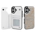 thumbnail image 1 of Compatible with iPhone 11 12 13 mini 14 15 16 Pro Max Plus Wallet Case with Card Holder, PU Leather Kickstand Card Slots Case ( Words, iPhone 15 Pro Max), 1 of 7