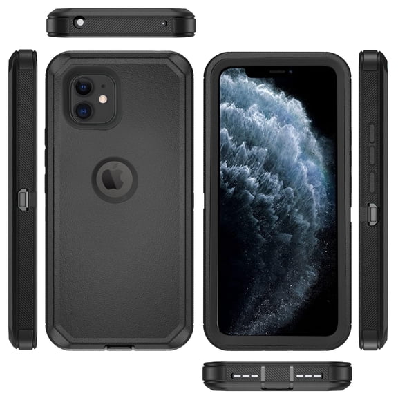 Compatible with iPhone 11 6.1 Phone Case Hybrid Rugged Shockproof Hard Protective Drop Proof Full Body Heavy Duty Mobile Cell Cover for iphone11case iPhone11 i Phone11 11s XI 11R Women Men Black