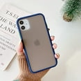thumbnail image 1 of Compatible with iPhone 11 Case, 6.1-Inch, Matte Translucent PC Back Case with Silicone Bumper Slim Shockproof Protective Phone Case Cover for iPhone 11, Dark Blue, 1 of 10