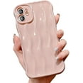 thumbnail image 1 of Compatible with iPhone 11 Case,Cute 3D Water Ripple Pattern Curly Wave Frame Soft TPU Back Full Body Screen Camera Protective Cover Bumper Shockproof case for Women and Girls-Pink, 1 of 13