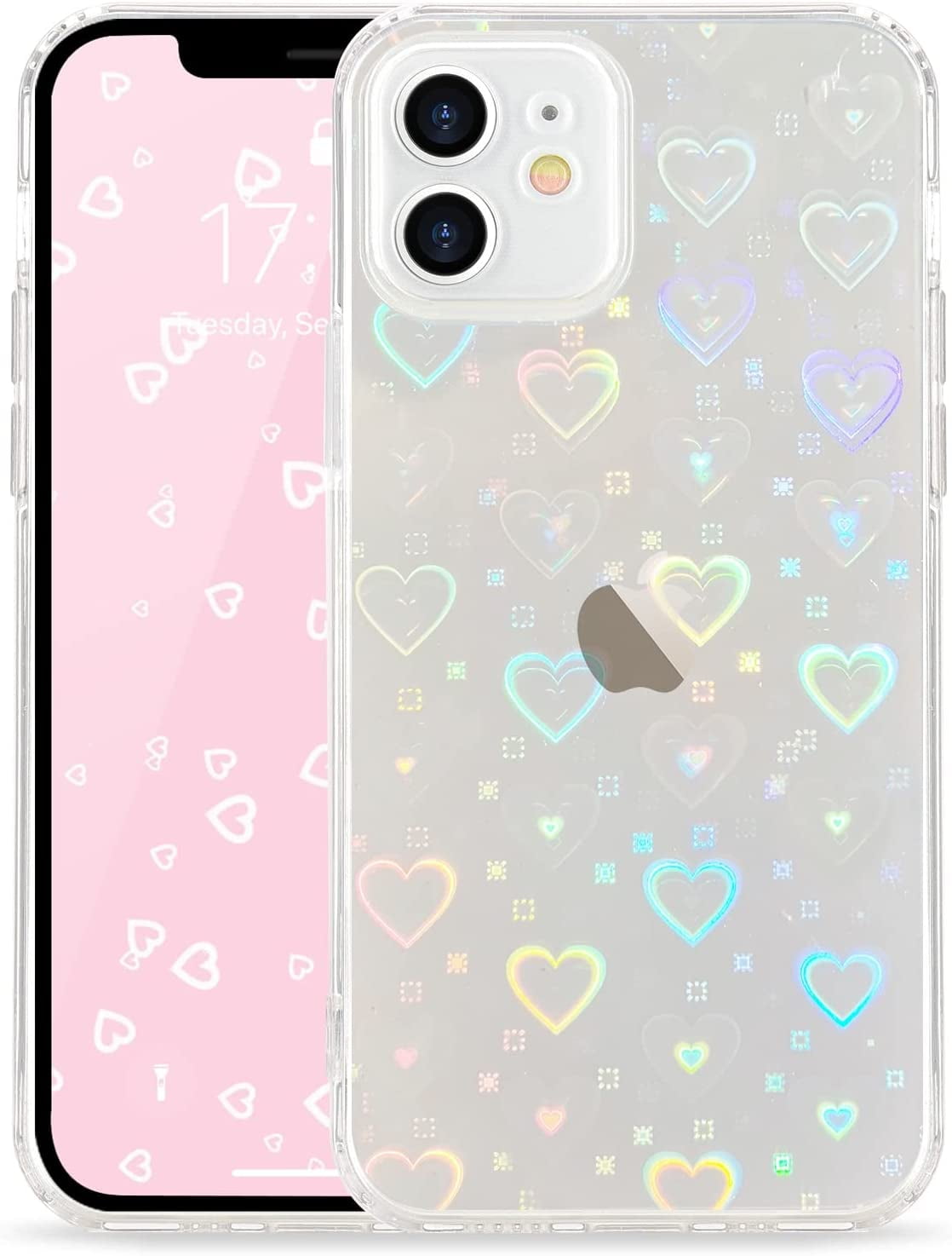Compatible with iPhone 11 Case Cute Crystal Clear with Laser Bling