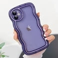 thumbnail image 1 of Compatible with iPhone 11 Case, Cute Curly Wave Frame Shape with Plating Edge, Camera Lens Cover & Soft TPU Silicone Heavy Duty Shockproof Protection Clear Phone case for iPhone 11, Purple, 1 of 15