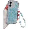 thumbnail image 1 of Compatible for iPhone 11 Case,Cute Sparkly Bling Glitter Wavy Edge Design for Women Girls Soft TPU Shockproof Anti-Scratch Protective Cases for iPhone 11-Blue, 1 of 12