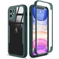 thumbnail image 1 of Compatible with iPhone 11 Case Full Body Clear Design with Built-in Screen Protector Shockproof Anti-Scratch Rugged Phone Case 360 Protective Cover for iPhone 11 6.1 inch, Green, 1 of 16