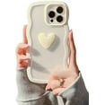 thumbnail image 1 of Compatible with iPhone 11 Case for Girls Women,Cute 3D Love Heart Design Curly Simple Wave Clear Transparent Case Shockproof Protective Slim Soft TPU Bumper Cover for iPhone 11-White, 1 of 8