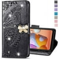thumbnail image 1 of Compatible with iPhone 11 Case Glitter Bling with Card Holder and Stand Leather Flip Wallet Diamond Butterfly Shockproof Protective Case for iPhone 11 6.1 Inch Crystal Black, 1 of 14