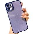 thumbnail image 1 of Compatible with iPhone 11 Case Glitter,Luxury Plating Bling Sparkly Shiny Clear Case Camera Protection Design for Women Girly Soft Cover,Navy Blue,6.1 Inch, 1 of 15