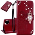thumbnail image 1 of Compatible with iPhone 11 Case Glitter Stylish Crystal Owl with Wrist Strap Kickstand Magnetic Leather Wallet for Women Flip Phone Case for iPhone 11 6.1 inch Red YK, 1 of 5