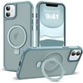 thumbnail image 1 of Compatible with iPhone 11 Case with Invisible  O-Ring Stand -Grade Translucent Case for iPhone 11 6.1" [Compatible with MagSafe][Great Grip Feeling], Blue, 1 of 18