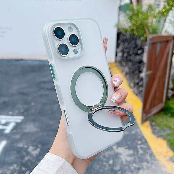 Compatible for iPhone 11 Case with Invisible O-Ring Stand & Secure Grip, Shockproof Drop Resistant Frosted Matte Phone Case for iPhone 11 Compatible with Mag-Safe, Green