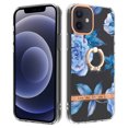 thumbnail image 1 of Compatible for iPhone 11 Case with Ring Kickstand Holder Clear Floral Pattern Hybrid PC TPU Shockproof Protective Phone Case Cover for iPhone 11 Women Girls, Blue Flower, 1 of 5