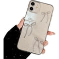 thumbnail image 1 of Compatible for iPhone 11 Case Transparent Glitter Bow Knot Pearl Pattern Cute Design for Women Girls Fashion Slim Soft Flexible TPU Rubber for iPhone 11, 1 of 7
