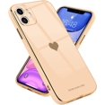 thumbnail image 1 of Compatible with iPhone 11 Case,Women Girsl Cute Love Heart Plating Design Protective Bumper with Camera Lens Cover Slim Shockproof Silicone Soft Phone Case for iPhone 11 Pink, 1 of 13