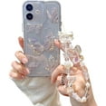 thumbnail image 1 of Compatible for iPhone 11 Cute Butterfly Pattern Clear Design Aesthetic Women Teen Girls Glitter Pretty Crystal Sparkle Sparkly Phone Cases Protective Cover+Butterfly Chain, 1 of 7