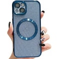 thumbnail image 1 of Compatible with iPhone 11 Magnetic Glitter Case, Luxury Plating Cute Bling Clear Phone Case with Camera Protector Back Cover - Best Gift for Women and Girls (Blue), 1 of 9