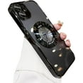 thumbnail image 1 of Compatible with iPhone 11 Magnetic Transparent Case,Luxury Plating Bling Clear Shockproof MagSafe Case with Full Camera Len Protector for iPhone 11 Women Girl Men-Elegant Black, 1 of 7