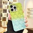 thumbnail image 1 of Compatible for iPhone 11 Phone Case, Gradient Color Case, Fashion Diamond 3D Flower Design Hard Protective Cover Diamond Lens Circle Shockproof Case for iPhone 11, Green/Blue, 1 of 6