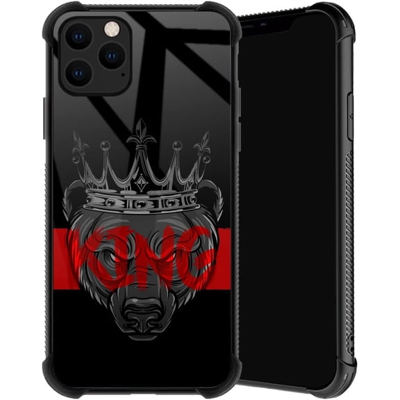 Compatible with iPhone 11 Pro Case, Bear King Phone Cover for Men/Women, Soft TPU Anti-Skid Thread and Four Corner Anti-Collision Protection Case Compatible with iPhone 11 Pro