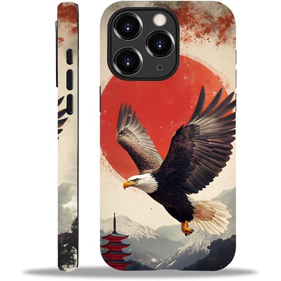 Compatible with iPhone 11 Pro Case, Eagle Mount Fuji Sunset Pattern Print Matte Phone Case Durable Fashion Funny Liquid Silicone Case Soft Anti-Scratch Shockproof Protective Cover