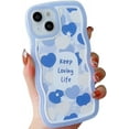 thumbnail image 1 of Compatible with iPhone 11 Pro Case with Heart Design for Women Girls,Aesthetic Cute Wavy Soft Shockproof Cell Phone Cover for iPhone 11Pro 5.8 Inch (Light Blue), 1 of 8