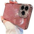 thumbnail image 1 of Compatible with iPhone 11 Pro Case,Luxury Glitter Rhinestone Bling Diamond Sparkle Shiny Bumper and Camera Lens Design Clear Phone Case for Women Girls-Pink, 1 of 13