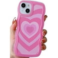 thumbnail image 1 of Compatible with iPhone 11 Pro Heart Case for Women Girls,Aesthetic Cute Wavy Design Soft Shockproof Cell Phone Cover for iPhone 11Pro 5.8 Inch (Hot Pink), 1 of 8