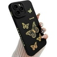 thumbnail image 1 of Compatible with iPhone 11 Pro Max Case(2019 6.5),Side Cute Plated Love Heart Back Bling Butterfly with Full Camera Len Cover Protection Soft TPU Shockproof Phone Case for Women Girls Men,Black, 1 of 15