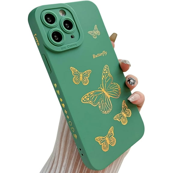 Compatible with iPhone 11 Pro Max Case(2019 6.5),Side Cute Plated Love Heart Back Bling Butterfly with Full Camera Len Cover Protection Soft TPU Shockproof Phone Case for Women Girls Men,Pink