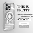 thumbnail image 1 of Compatible with iPhone 11 Pro Max Case with 360° Spin Magnetic Ring Stand [Compatible with MagSafe] Full Camera Lens Protector Plating Clear Luxury Phone Case for iPhone 11 Pro Max,Silver, 1 of 7