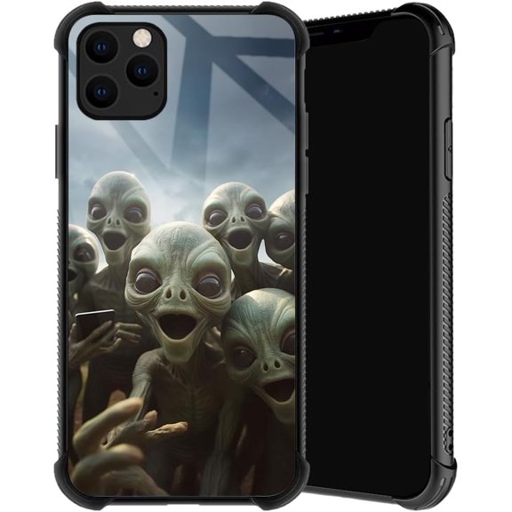 Compatible with iPhone 11 Pro Max Case, Alien Selfie Phone Cover for Men/Women, Soft TPU Anti-Skid Thread and Four Corner Anti-Collision Protection Case Compatible with iPhone 11 Pro Max