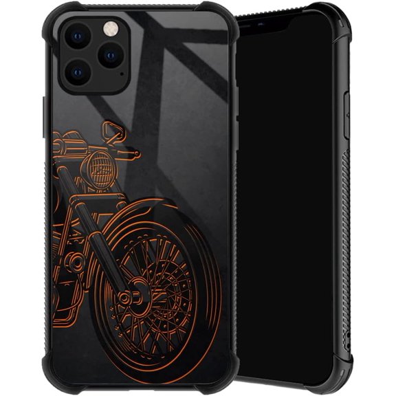 Compatible with iPhone 11 Pro Max Case, Cool Motorcycle Phone Cover for Men/Women, Soft TPU Anti-Skid Thread and Four Corner Anti-Collision Protection Case Compatible with iPhone 11 Pro Max