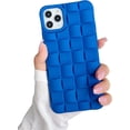 thumbnail image 1 of Compatible iPhone 11 Pro Max Case, Cute 3D Plaid Desgin Case Soft TPU Full Protection Shockproof Case for Women Grils (Blue), 1 of 14