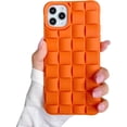 thumbnail image 1 of Compatible iPhone 11 Pro Max Case, Cute 3D Plaid Desgin Case Soft TPU Full Protection Shockproof Case for Women Grils (Orange), 1 of 14