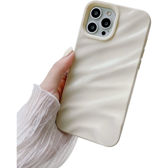 Compatible with iPhone 11 Pro Max Case,Cute 3D Wave Ripple Desgin Cover for Women or Girls,Soft TPU Shockproof Camera Protective for iPhone 11 Pro Max 6.5''-Brown
