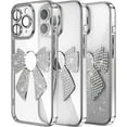 thumbnail image 1 of Compatible with iPhone 11 Pro Max Case Cute Girly Glitter Bling Sparkly Bow Rhinestone Design Full Camera Lens Protection Shockproof Phone Case for iPhone 11 Pro Max,Sliver KDL, 1 of 12