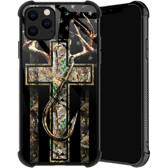 Compatible with iPhone 11 Pro Max Case, Forest Antler Flag Phone Cover for Men/Women, Soft TPU Anti-Skid Thread and Four Corner Anti-Collision Protection Case Compatible with iPhone 11 Pro Max