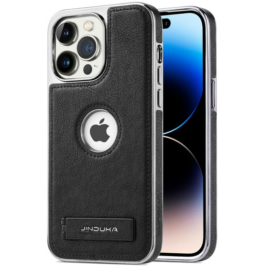 Compatible for iPhone 11 Pro Max Case with Hidden Stand, Slim Luxury PU Leather & Durable TPU Bumper Drop Resistant Kickstand Shockproof Protective Phone Cover for iPhone 11 Pro Max, Black