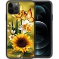 thumbnail image 1 of Compatible with iPhone 11 Pro Max Case,Pattern Design Hard PC Back Cover Non-Slip Soft TPU Protective Case for iPhone 11 Pro Max for Women 6.5inch-Butterfly Golden Sunflower, 1 of 5