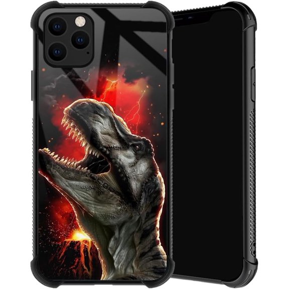 Compatible with iPhone 11 Pro Max Case, Volcano T-rex Phone Cover for Men/Women, Soft TPU Anti-Skid Thread and Four Corner Anti-Collision Protection Case Compatible with iPhone 11 Pro Max