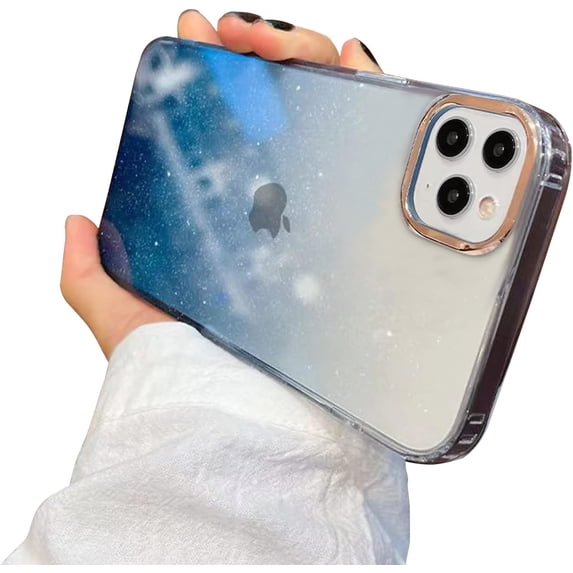Compatible with iPhone 11 Pro Max Case for Women Girls,Luxury Shiny Fashion Gradient Glitter Bling Cute Clear Acrylic Plate Shockproof Case for iPhone 11 Pro Max(Gradient Blue)