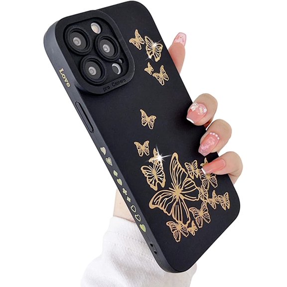 Compatible with iPhone 11 Pro Max/IPhone7P/8P Case, Butterfly Pattern with Side Plated Heart Pattern Soft Silicone Shockproof Full Camera Lens Cute Case for iPhone 11 Pro Max  for Women Girl,Blue