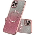 thumbnail image 1 of Compatible with iPhone 11 Pro Max Magnetic Gardient Glitter Case, Plating Bling Cute Case with MagSafe for Women Girls Full Camera Protector Back Cover for iPhone 11 Pro Max 6.5'' Pink, 1 of 7