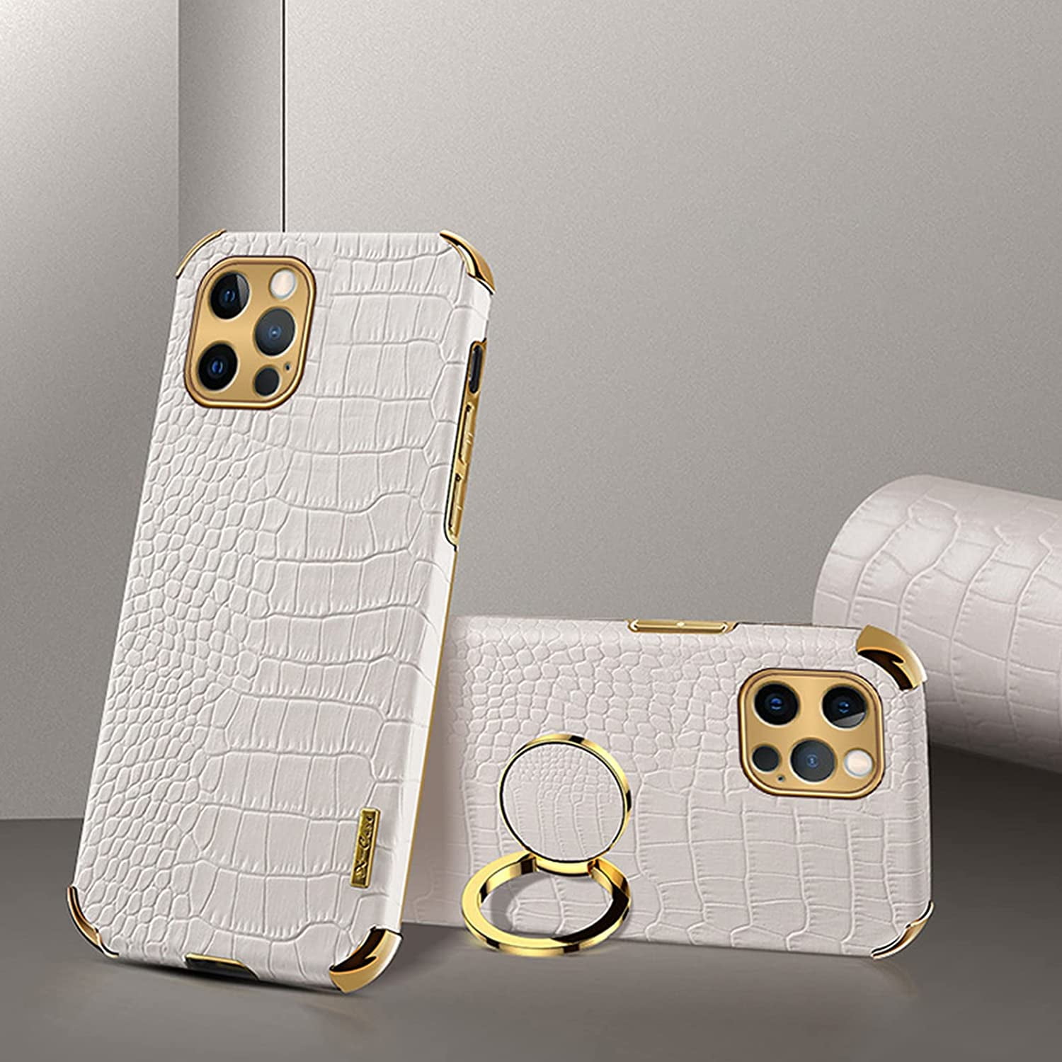 Compatible with iPhone 11 Pro Max Ring Holder Case Luxury Crocodile ...