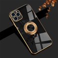 thumbnail image 1 of Compatible with iPhone 11 Pro Max Ring Holder Case Shiny Plating Rose Gold Edge 360 Degree Rotation Kickstand for Women Girls Slim Soft Flexible TPU Protective Cover Case, 6.5 Inch, 1 of 9