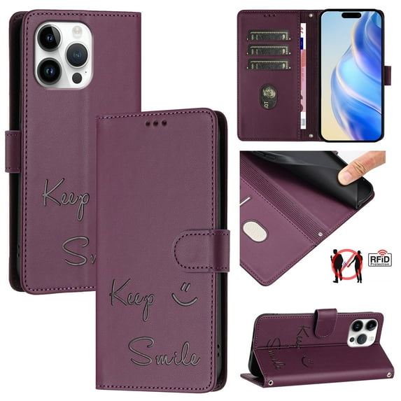 Compatible for iPhone 11 Pro Max Wallet Case with RFID Blocking Credit Card Holder, PU Leather Folio Flip Kickstand Protective Shockproof Cover Women Men for iPhone 11 Pro Max Phone Case, Darkpurple
