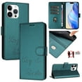 thumbnail image 1 of Compatible for iPhone 11 Pro Max Wallet Case with RFID Blocking Credit Card Holder, PU Leather Folio Flip Kickstand Protective Shockproof Cover Women Men for iPhone 11 Pro Max Phone Case, Darkgreen, 1 of 14